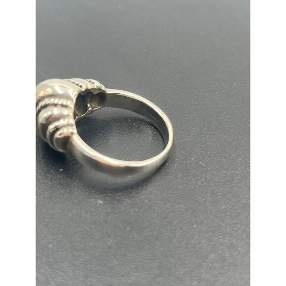 Designer Sterling Silver Polished Oval High Dome Cable Rope Trim Band Ring Sz 7 - Picture 4 of 9